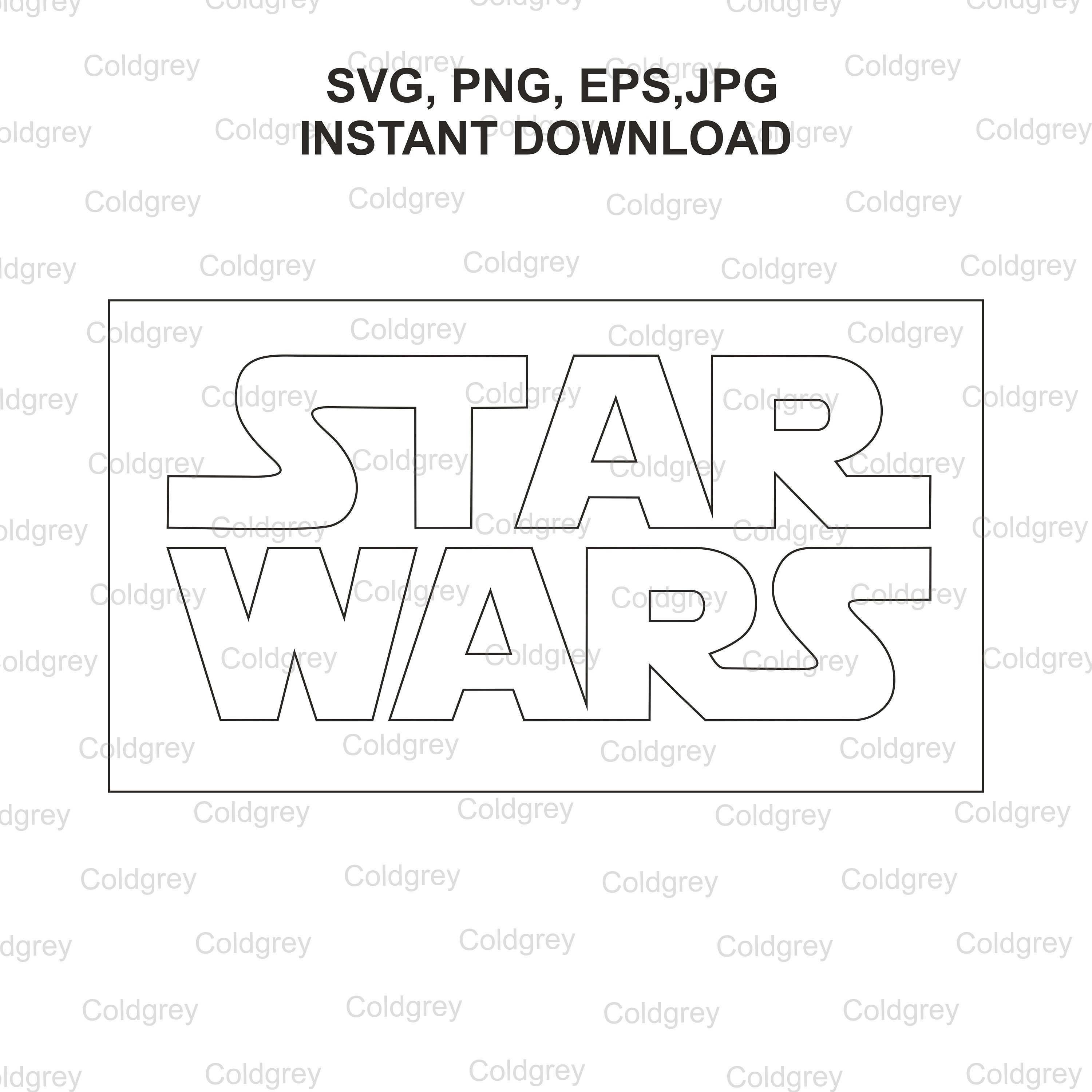 Star Wars Logo outline SVG EPS JPG Png Instant download | Etsy