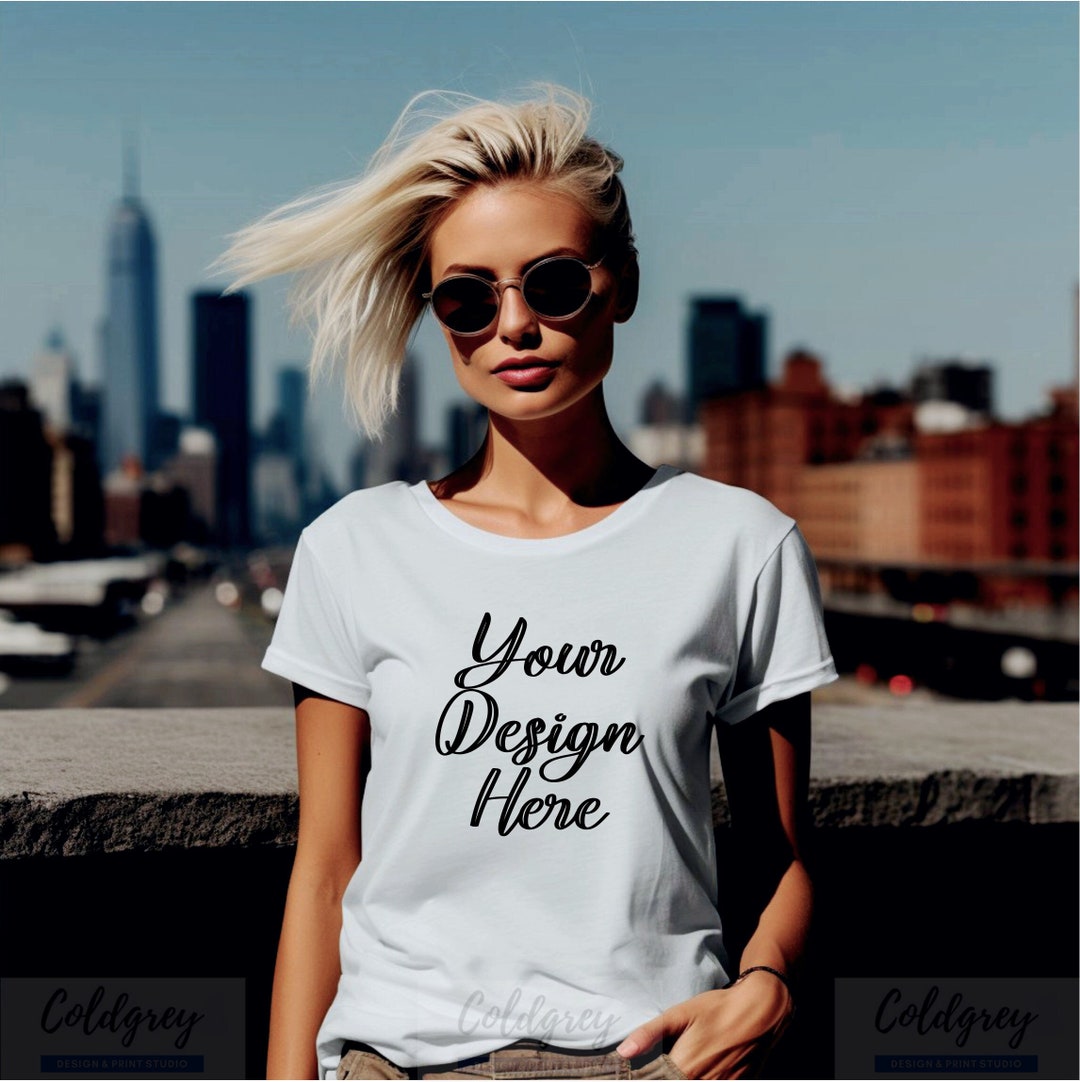 Women's White T-shirt Mockup Cotton Tee Mockup Template - Etsy