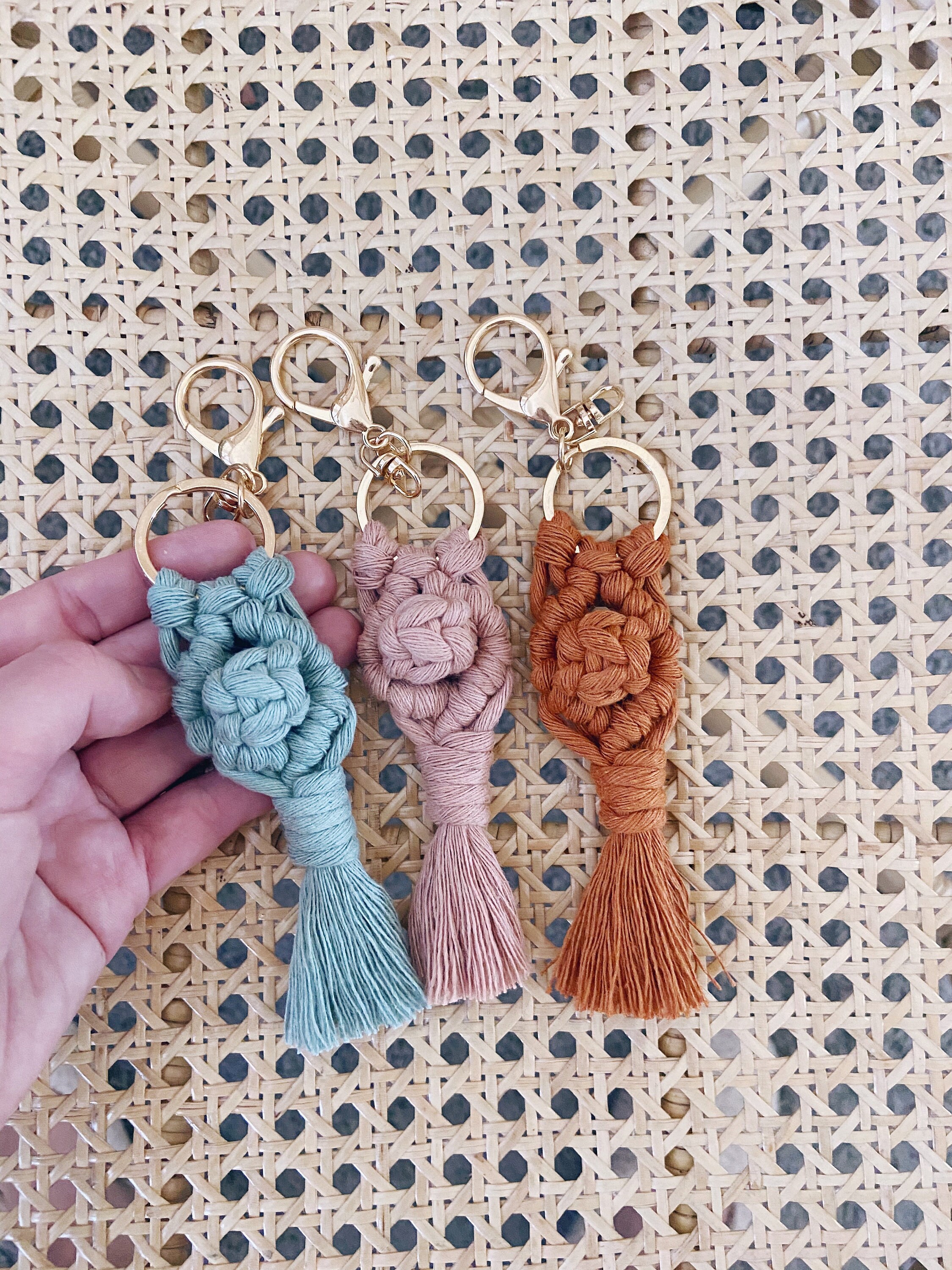 Colored Macrame Keychain Macrame Accessory Fiber Art | Etsy