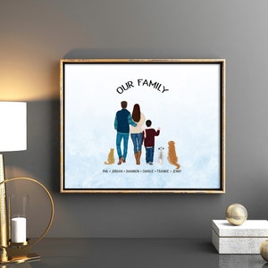 Custom Family Portrait, Personalized Gift, Portrait for family, Wall Art, Prints, Anniversary Gift, Prints, Couple, Decor, Family Gift, Gift image 1