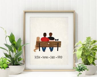 Gay Wedding Gift,LGBT,Custom Portrait, Personalized Print, Portrait for Couple, Wall Art,Anniversary Gift,Wedding,Prints,Christmas Gift,Xmas