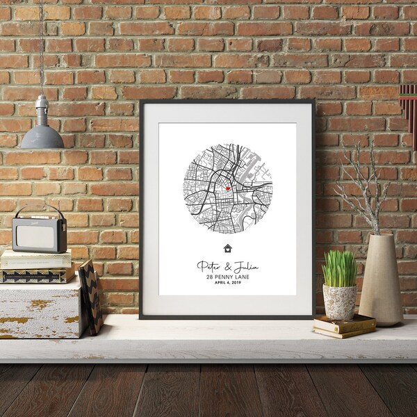 Personalised Housewarming Gift • New Home Print • Map Print • First Home Gift for Couple • Our First Home • New Home Gift • First Home Gift