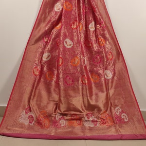 Handloom Banarasi Saree Pure Silk Saree Traditional Saree Saree for Wedding Silk Sari Meenakari Saree Red Buta Saree Saree Kadhhua saree