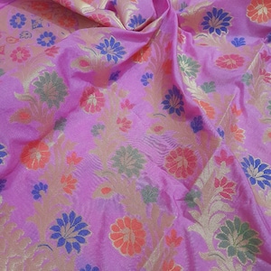Meenakari Dark Pink Dupatta WeddingDesigner Dupatta Zari work Dupatta Banarasi Silk Dupatta Floral Dupatta Handloom Dupatta Handmade Dupatta