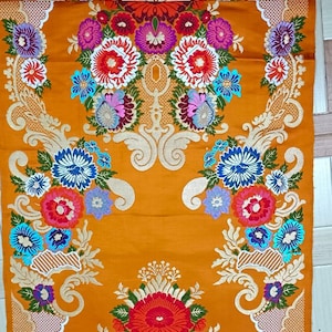 Orange Banarasi Brocade Tibetan Handmade Brocade Handloom Brocade Indian Brocade Design Fabric Floral Brocade Pure Silk Brocade fabric