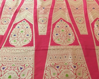 Meenakari lehenga Banarasi Traditional lehenga Wedding lehenga Silk handmade lehenga Dark pink Handloom lehenga Kadhhua Designer lehenga