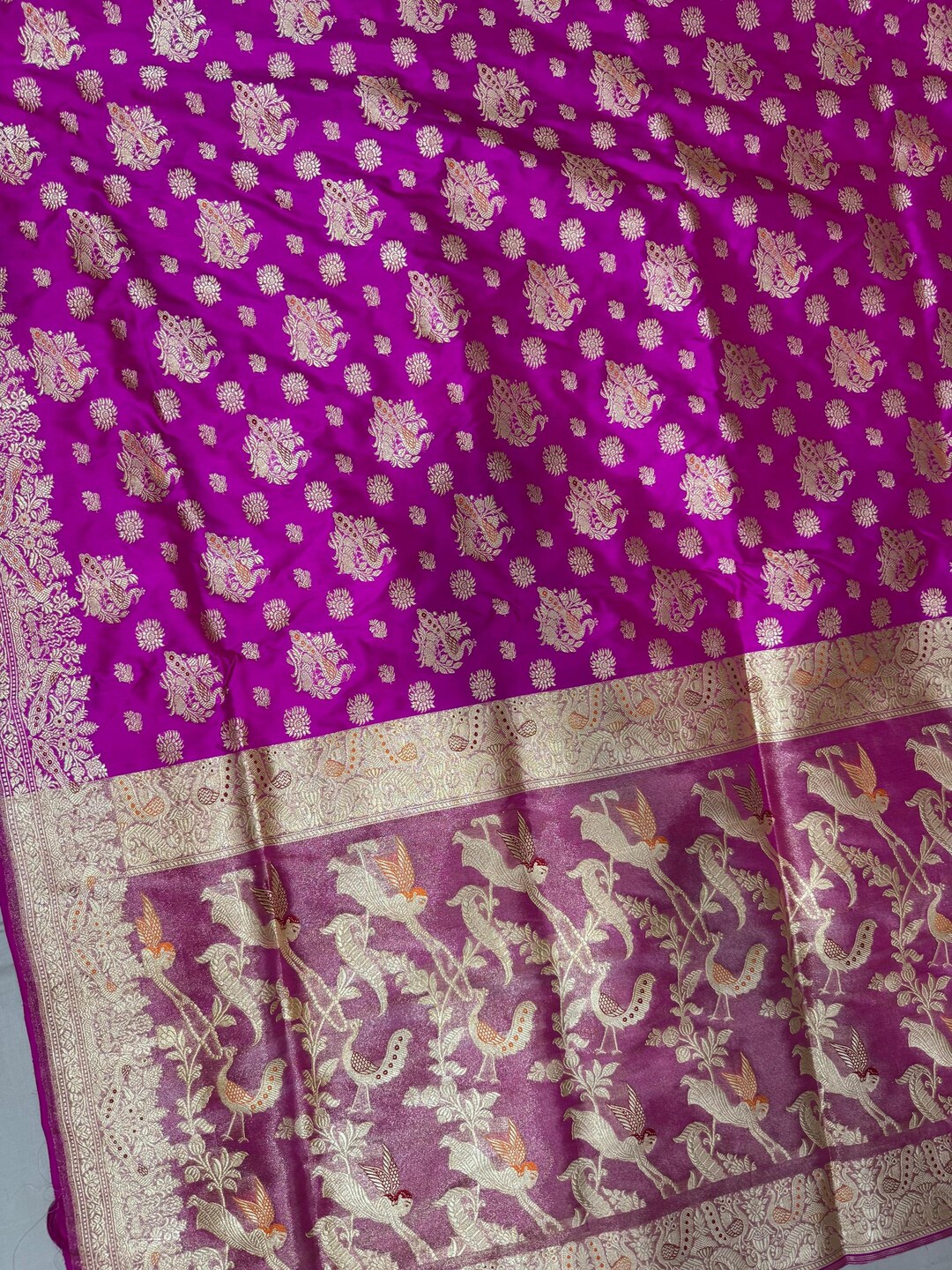 Purple Banarasi Silk Saree With Traditional Woven Meenakari Designer Traditional Looks