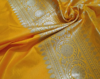 Boda Dupatta Zari Trabajo Amarillo Dupatta Arte Seda Dupatta Banarasi Seda Dupatta Diseñador Dupatta Handloom Dupatta Dupatta hecha a mano