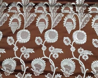 Brown Brocade Tibetan Brocade Zari Brocade Handmade Brocade Handloom Brocade Indian Brocade Design Fabric  Floral Brocade Pure Silk Brocade