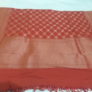 Designer Art Silk Dupatta Red Jacquard Dupatta Pink Dupatta Banarasi Dupatta Floral Dupatta Handloom Handmade Dupatta wedding Dupatta