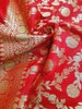 Scarves Scarf Red Banarasi Dupatta Silk Duptta Zari Work Banarsi Wedding Floral Designs Handloom Handmade Clothing Accessories 2.5 x 0.9 m 