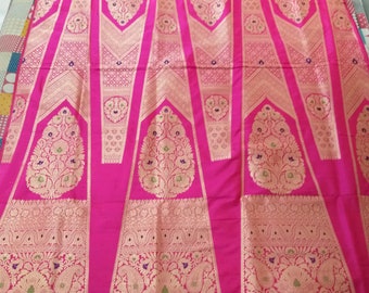 Meenakari lehenga Banarasi Traditional lehenga Wedding lehenga Silk handmade lehenga Dark pink Handloom lehenga Kadhhua Designer lehenga