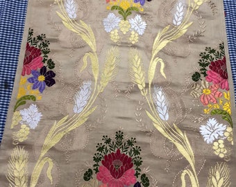 Beige Tibetan Brocade Handmade Brocade Varanasi Handloom Brocade Floral Brocade Indian Handloom Brocade kadhua Brocade multi brocade