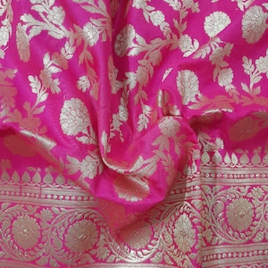 Handmade Dupatta Dark Pink Dupatta Wedding Dupatta Zari Work Dupatta ArtSilk Dupatta Banarasi Silk Dupatta Designer Dupatta Handloom dupatta
