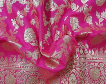 Handmade Dupatta Dark Pink Dupatta Wedding Dupatta Zari Work Dupatta ArtSilk Dupatta Banarasi Silk Dupatta Designer Dupatta Handloom dupatta