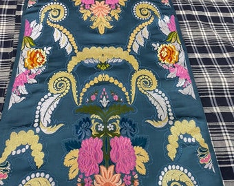 Green Banarasi Tibetan Brocade Handmade Brocade Handloom brocade Indian Handloom Brocade Brocade Design Fabric Multi Colour Brocade