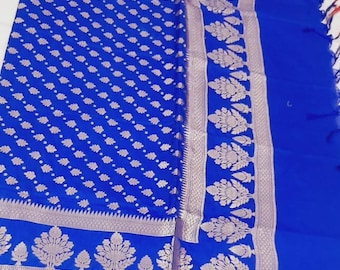 Meenakari DarkPink Dupatta Seda Zari Trabajo Dupatta Banarasi Seda Dupatta Floral Dupatta Handloom Hecho a mano Dupatta Seda Algodón Boda dupatta