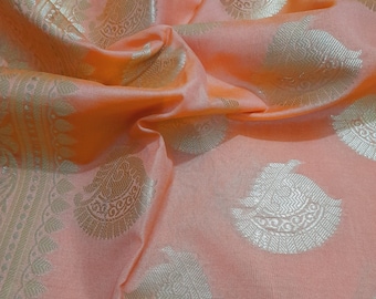 Boda Dupatta Diseñador Dupatta Melocotón Dupatta Banarasi Seda Dupatta Zari Trabajo Dupatta Handloom Dupatta Hecho a mano Dupatta Arte Seda Dupatta