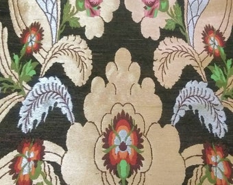 Pure Silk Tibetan Brocade Handmade Brocade Handloom Brocade Indian Brocade Design Fabric  Floral Brocade  Peacock Thread multi color Brocade