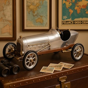 Vintage Metal Race Car Model – Collectible Classic Car Decor