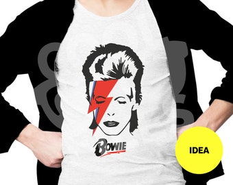 David Bowie Svg - David Bowie t-shirt - Lightning T shirt - T-shirt SVG File - Sublimation - Vinyl Digital File - Silhouette - Cricut Design