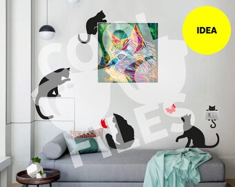 Meow! A lot of cats! Cat SVG File - Vinyl File - DXF File - Digital File - Silhouette Studio DE - Cricut Design Space - Make Cut