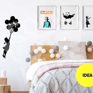 Banksy parete Svg - Bimba con palloncini file - DXF File vinile - File digitale - Silhouette Studio DE - Cricut Design Space - Make the Cut