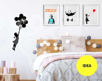 Banksy Wall Svg - Balloon Girl SVG File - Vinyl File - DXF File - Digital File - Silhouette Studio DE - Cricut Design Space - Make the Cut