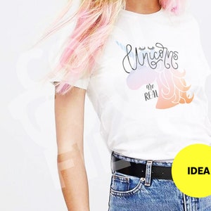 Unicorns are real - T-shirt Licorne - Les licornes sont réelles - Sublimation t-shirt - Vinyl File DXF Digital - Silhouette - Cricut Design