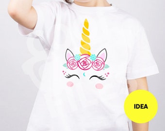 Unicorn SVG - Unicorn Clip Art - Unicorn Face SVG - T-shirt SVG File - Sublimation - Vinyl Digital File - Silhouette - Cricut Design