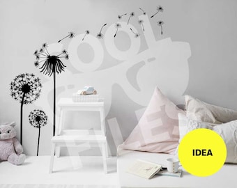 Dandelion Svg - Dandelion wall SVG File - Vinyl File - DXF File - Digital File - Silhouette Studio DE - Cricut Design Space - Make the Cut