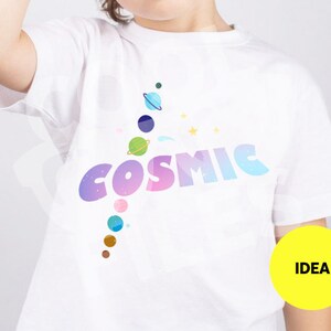 Cosmique fichier - T-shirt Système solaire - Galaxie logo - Planètes éclair - Sublimation t-shirt - Vinyl DXF - Silhouette - Cricut Design