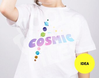 Cosmic Svg -  Solar System t-shirt - Galaxy T shirt - T-shirt SVG File - Sublimation eps - Vinyl Digital File - Silhouette - Cricut Design