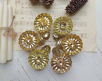 6 Vintage Kerzenklemmen gold Kerzenclips Christbaumkerzenhalter Metallsh shabby Brocante