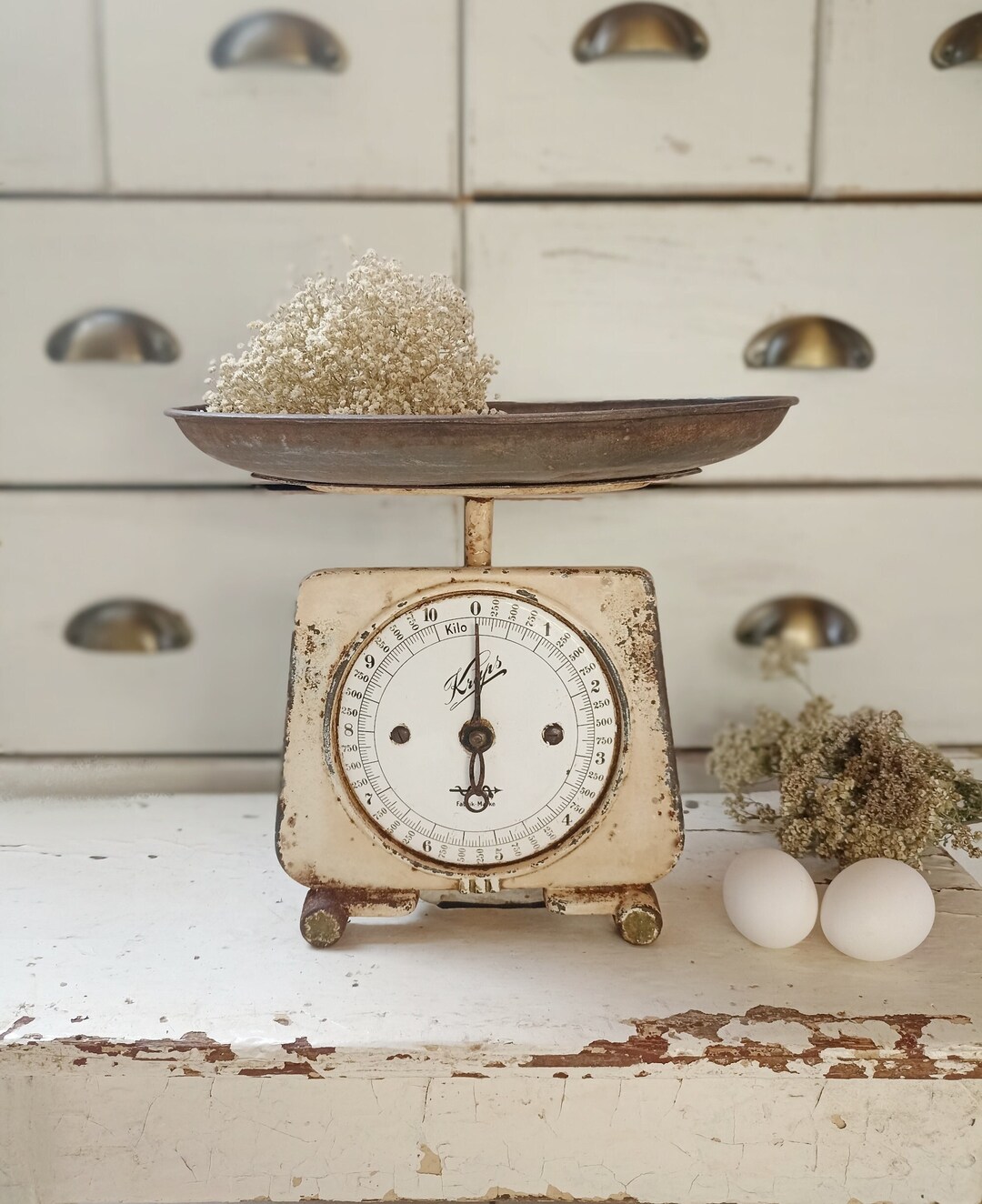 Antique Krups Kitchen Scales Made of Cast Iron Iron Scales Shabby