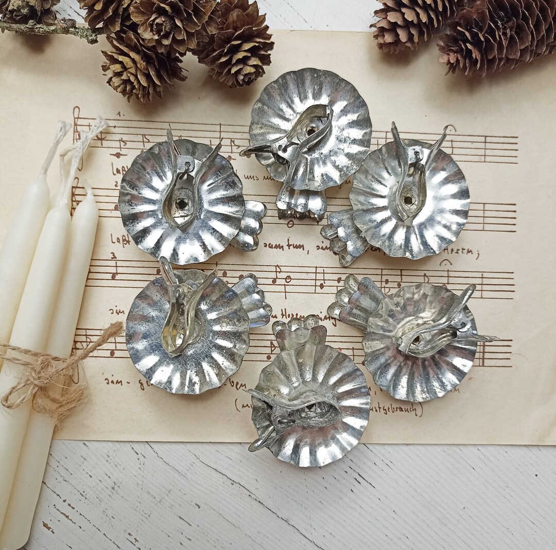 6 Old Christmas Tree Candle Holders Candle Clips Candle Etsy