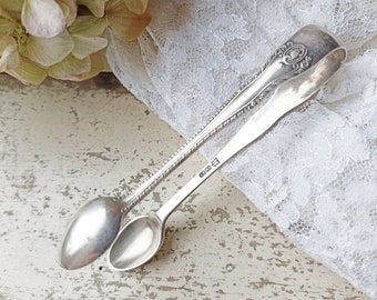 Old sugar tongs silver plated sugar cube gripper old antique patina brocante silver