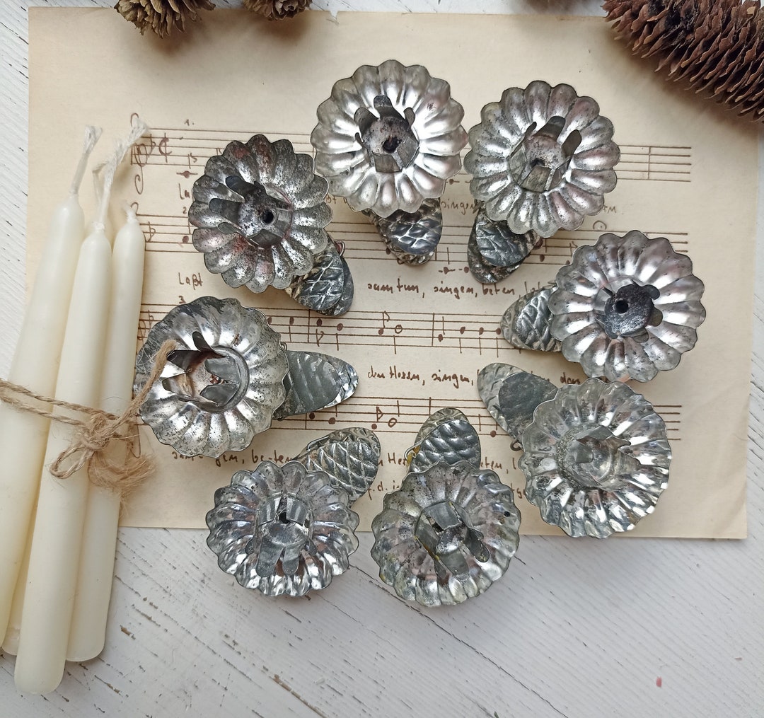 8 Old Christmas Tree Candle Holders Candle Clips Candle Etsy