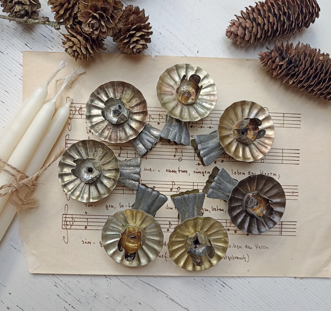 7 Antique Christmas Tree Candle Holders Candle Clips Candle Etsy