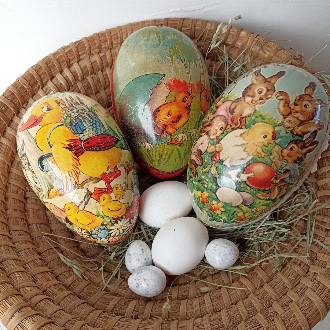 2part Old Filling Egg Made of Cardboard Easter Egg Candy Etsy