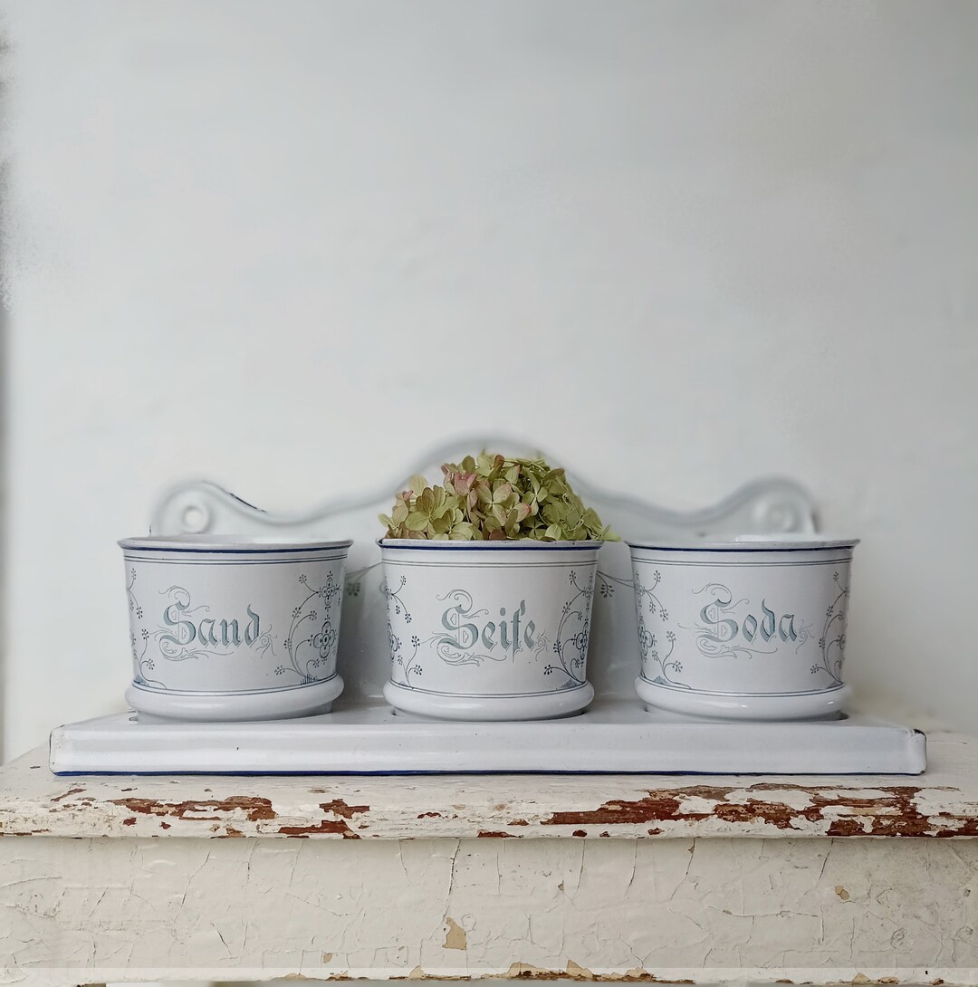 Antique Enamel Wall Shelf Sand Soap Soda Wall Shelf White Etsy