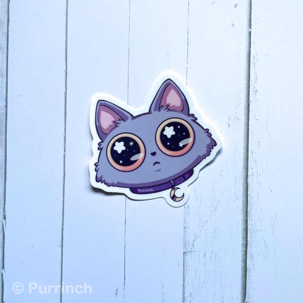 Star Cat Matte Vinyl Sticker - Etsy