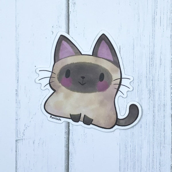 Cute Siamese Cat waterproof vinyl sticker