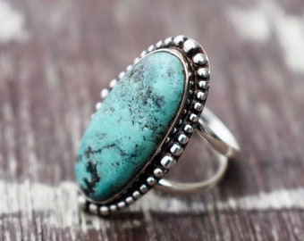 valentine day ring oxidized ring bohemian ring two tone ring natural tibetan turquoise mans ring heavy mens ring handmade silver ring square gemstone ring 925 sterling silver ring