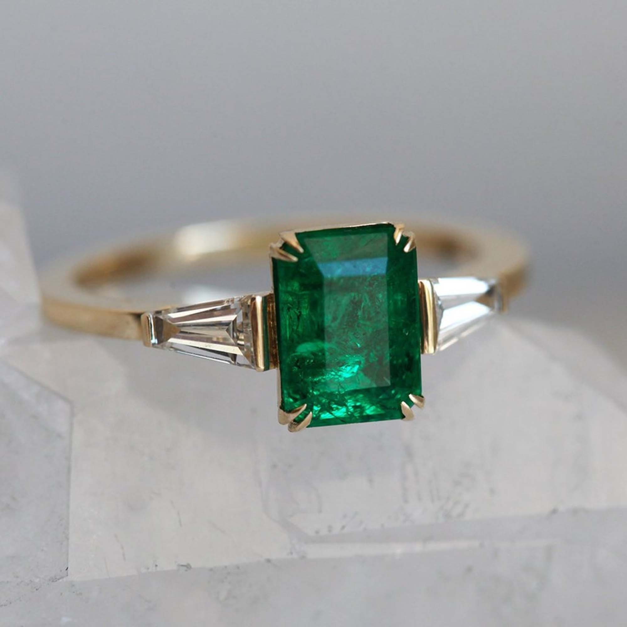 Natural Colombian Emerald Ring 925 Sterling Silver Ring for - Etsy