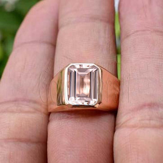 Mens morganite best sale ring