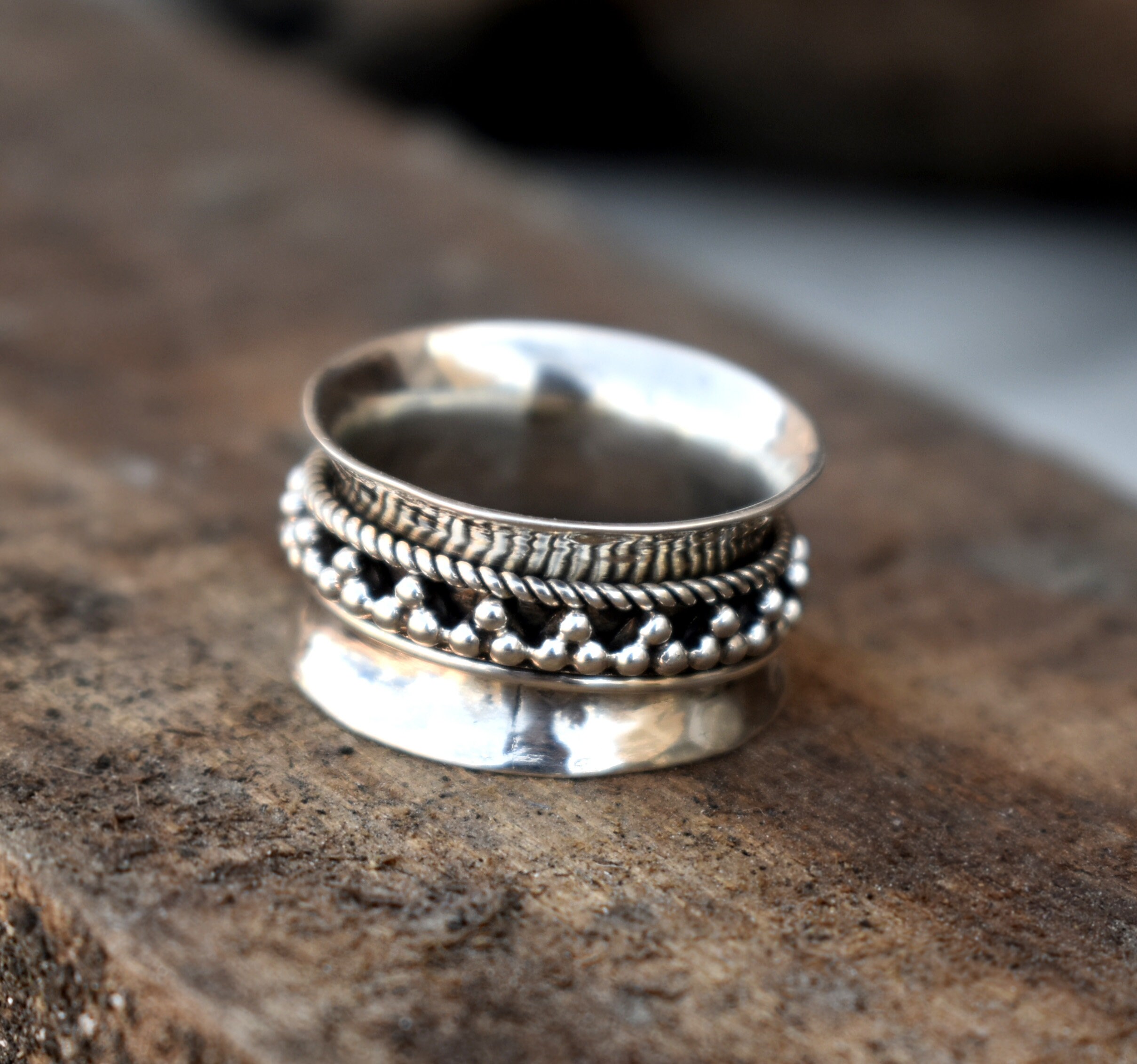Unique spinning Ring 925 sterling silver ring spinner ring Etsy