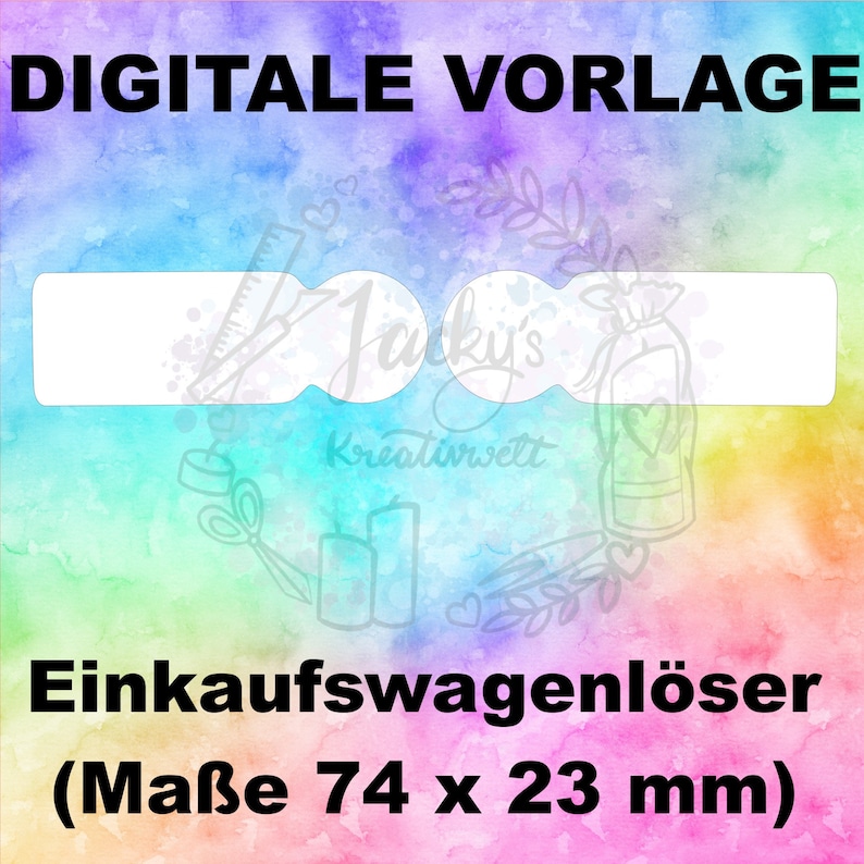 DIGITALE Vorlage Einkaufswagenlöser PNG & SVG Bild 1