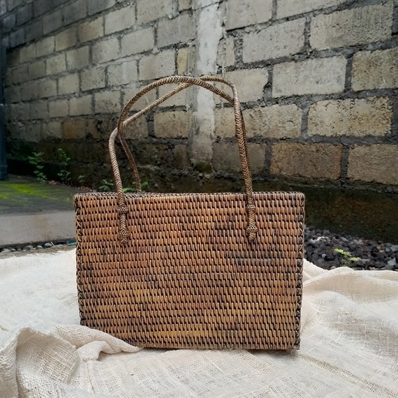 SALE Vintage Rattan Bag, Bohemian Bag, Summer bag,