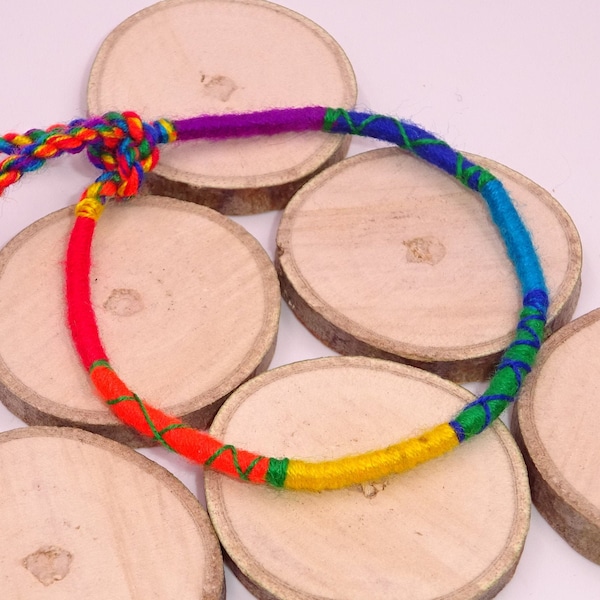 Bracelet Brésilien Amitié Coton A nouer Homme Femme Mixte friendship macramé porte bonheur arc en ciel rainbow multi couleur